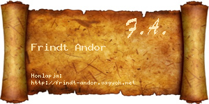 Frindt Andor névjegykártya