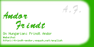 andor frindt business card